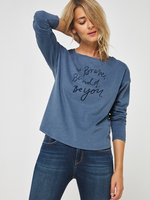 ESPRIT Tee-shirt Message Coton Bio Gris bleu