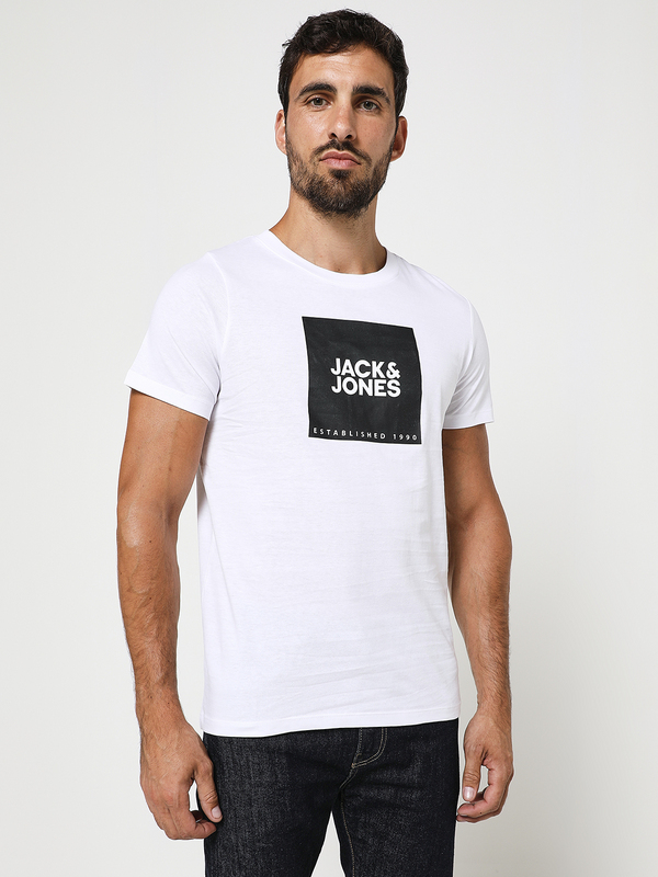 JACK AND JONES Tee-shirt Logo Carré Blanc Photo principale