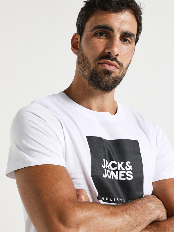 JACK AND JONES Tee-shirt Logo Carré Blanc Photo 4
