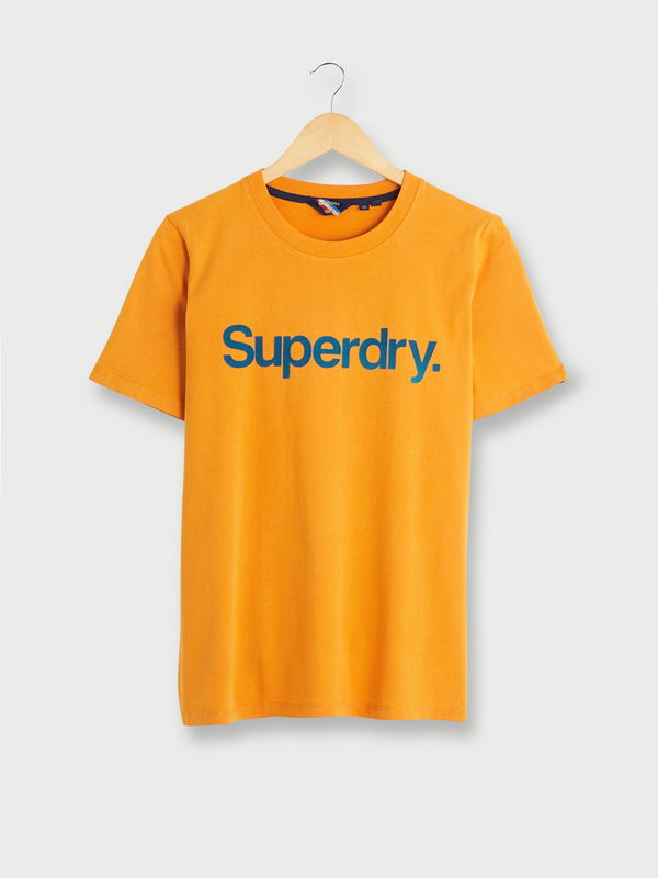 SUPERDRY Tee-shirt Logo Peau De Pêche Orange