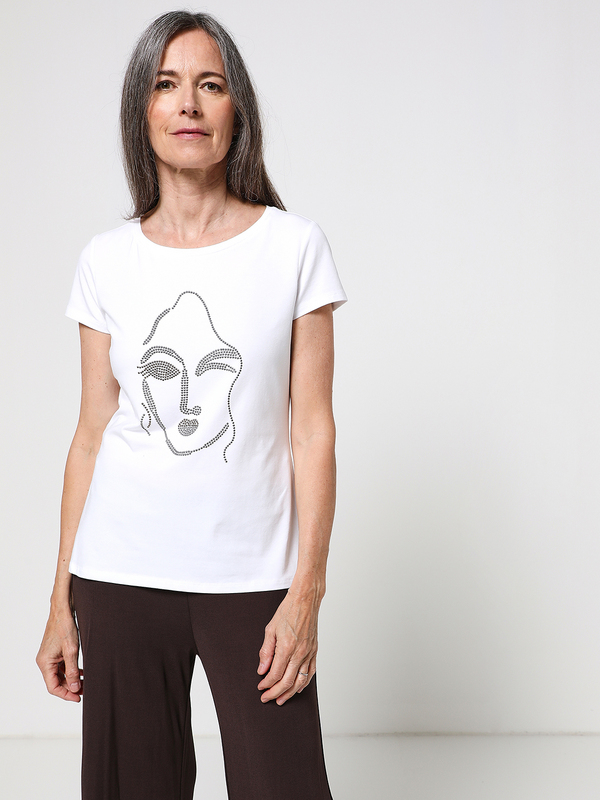 COMMA Tee-shirt Visage Femme Blanc Photo principale