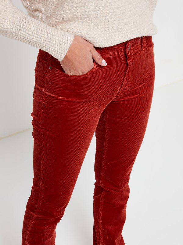 LEE Pantalon 5 Poches En Velours Milleraies Rouge Photo principale