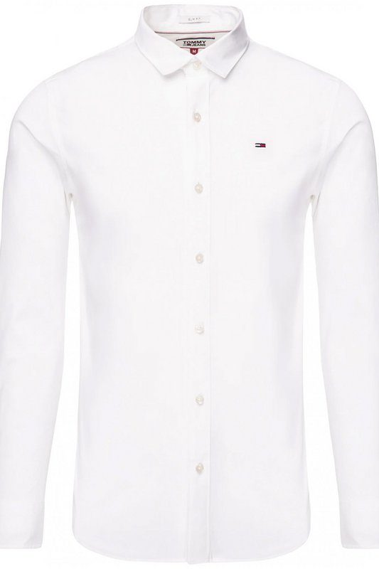 TOMMY JEANS Chemise Slim Fit Coton Stretch   -  Tommy Jeans - Homme 100 CLASSIC WHITE 1005861