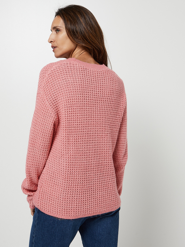 STREET ONE Pull Col Rond Effet Vanis Rose Photo principale