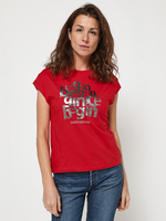 S OLIVER Tee-shirt Coupe Loose Avec Message Rouge