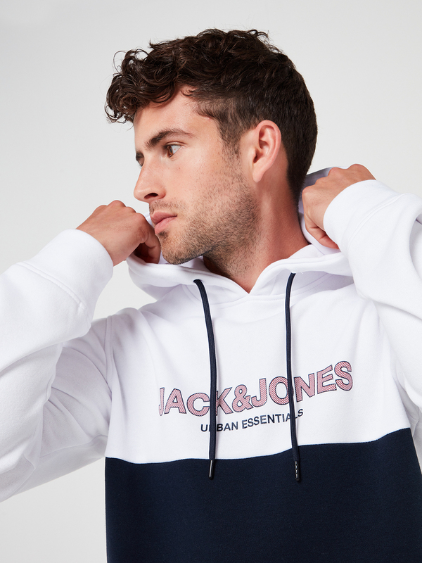 JACK AND JONES Sweat-shirt  Capuche Avec Logo Blanc Photo principale