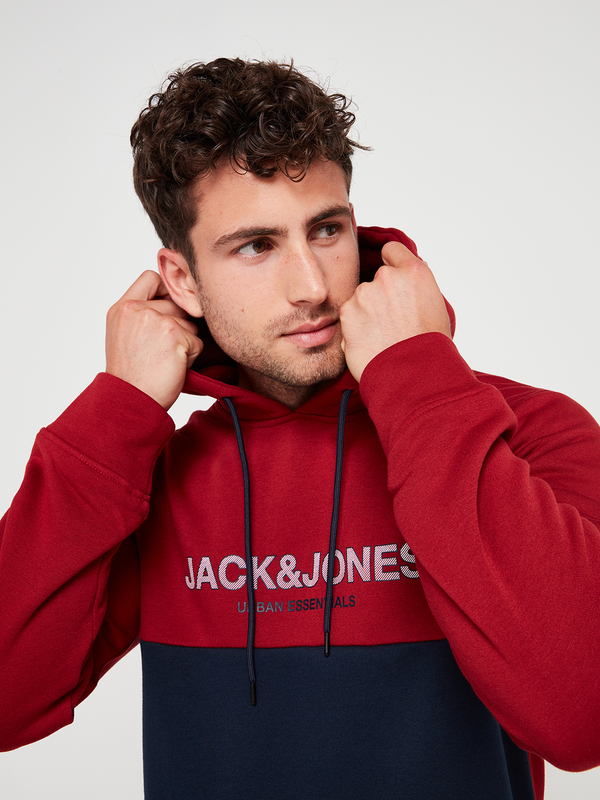 JACK AND JONES Sweat-shirt  Capuche Avec Logo Rouge Photo principale