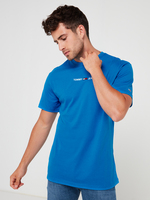 TOMMY JEANS Tee-shirt Uni Logo Brod Bleu