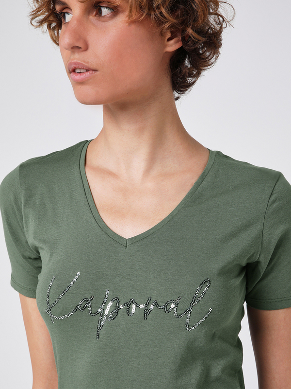 KAPORAL Tee-shirt Logo En Sequins Vert kaki Photo principale