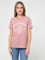SUPERDRY Tee-shirt Mini Logo Brod Rose