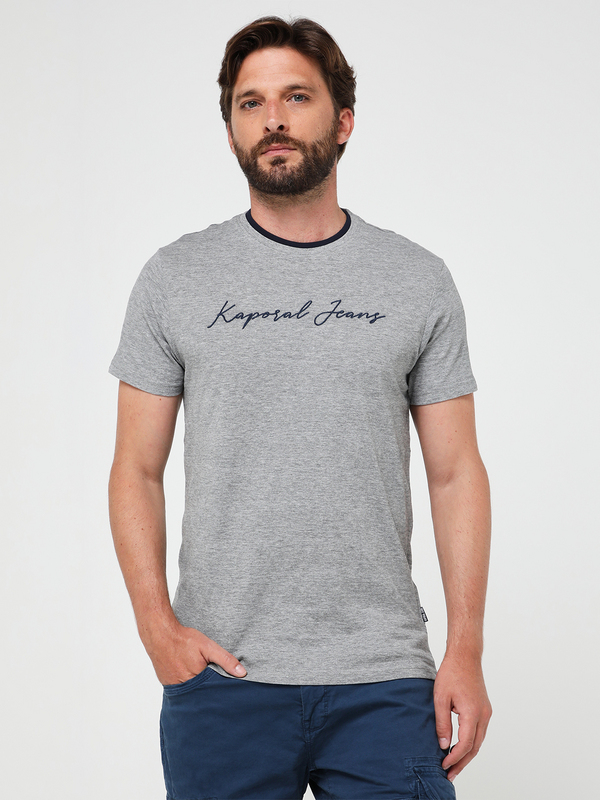 KAPORAL Tee-shirt Logo Brod 100% Coton Bio Gris Photo principale
