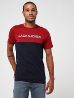 JACK AND JONES Tee-shirt Bicolore Avec Logo Rouge