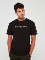 TOMMY JEANS Tee-shirt En Coton Bio Logo Brod Noir