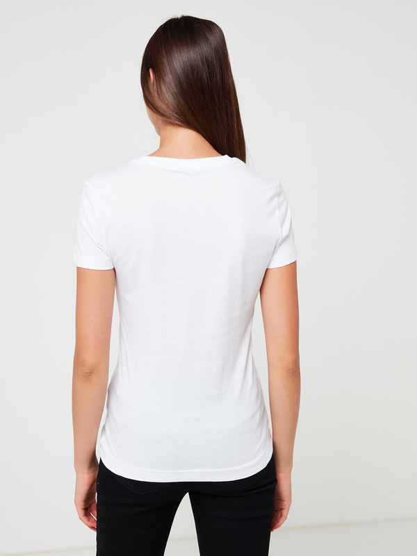 GUESS Tee-shirt Logo Strass Blanc Photo principale