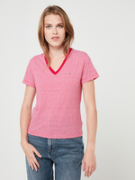 TOMMY JEANS Tee-shirt Micro Rayures Rose