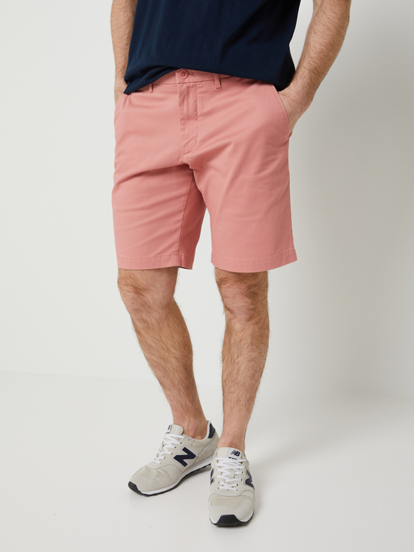 TOMMY HILFIGER Bermuda Coupe Chino Droite En Popeline Stretch Rose