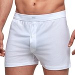 IMPETUS Boxer Short Boutonn Pur Coton Essentials Blanc