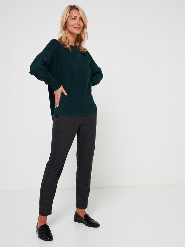 S OLIVER Pull Oversized En Maille Ctele Unie Vert Photo principale