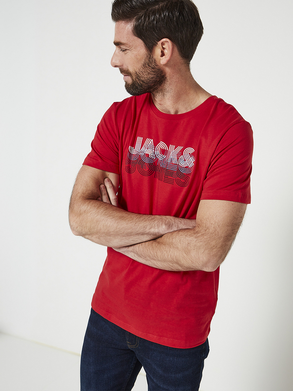 JACK AND JONES Tee-shirt Logo Lign Rouge Photo principale