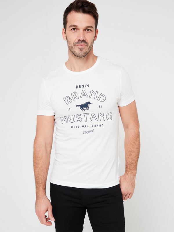 MUSTANG Tee-shirt Uni Avec Logo Blanc Photo principale