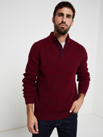 BASEFIELD Pull En Maille Perle Chine Rouge