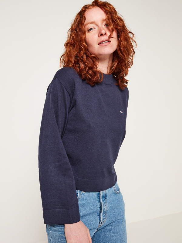 TOMMY JEANS Pull Col Montant Bleu marine