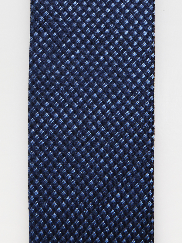 DIGEL Cravate En Soie Jacquard Micro Motif Bleu marine Photo principale