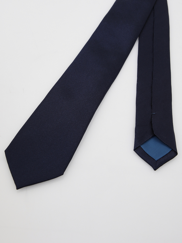 ETERNA Cravate En Soie Unie Bleu marine 1007253