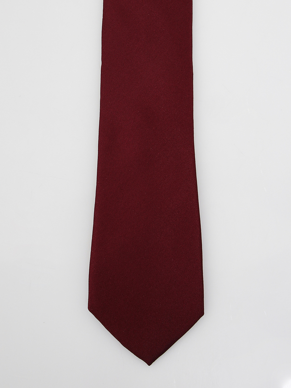 ETERNA Cravate En Soie Unie Rouge bordeaux Photo principale