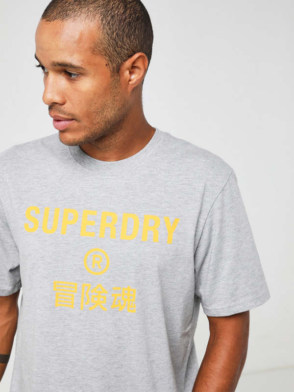 SUPERDRY Tee-shirt critures Chinoises Gris Photo principale