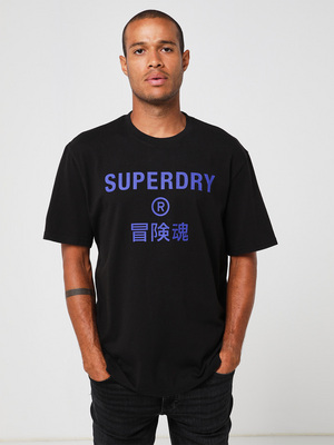 SUPERDRY Tee-shirt Écritures Chinoises Noir