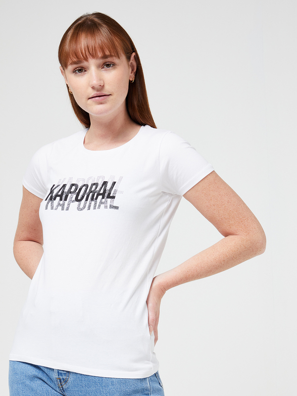 KAPORAL Tee-shirt Logo Paillet Et Strass Blanc Photo principale