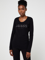 GUESS Tee-shirt Logo Effets Brillants Noir