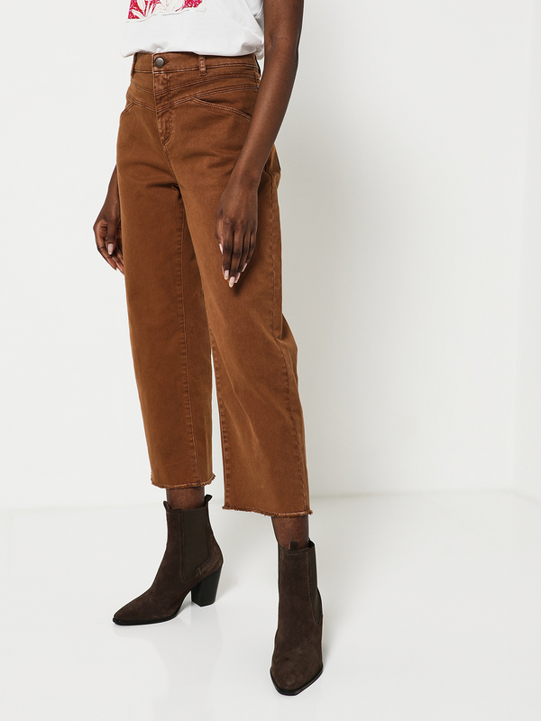 ONE STEP Jean Straight Cropped Camel