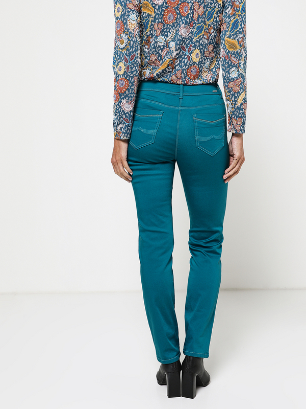 DIANE LAURY Pantalon 5 Poches, Coupe Droite, Ultra Stretch Bleu turquoise Photo principale