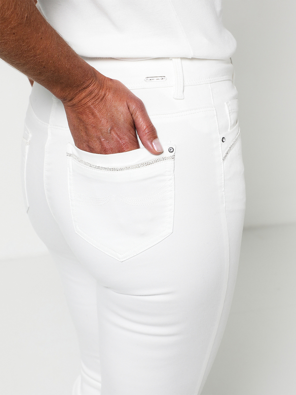 DIANE LAURY Pantalon 5 Poches, Coupe Droite, Ultra Stretch Blanc Photo principale