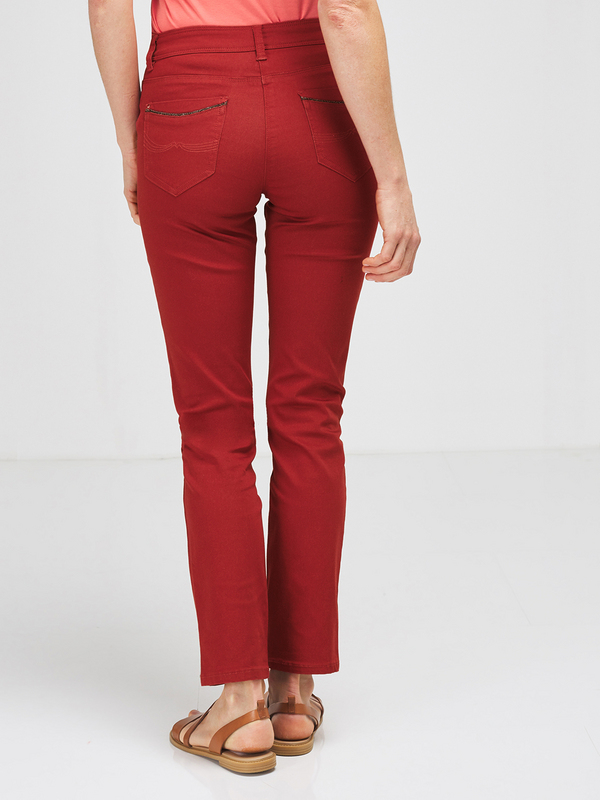 DIANE LAURY Pantalon 5 Poches, Coupe Droite, Ultra Stretch Rouge Photo principale