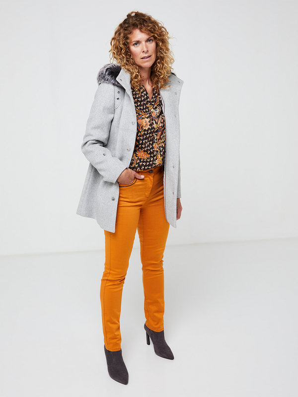 DIANE LAURY Pantalon 5 Poches, Coupe Droite, Ultra Stretch Orange Photo principale
