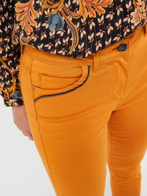 DIANE LAURY Pantalon 5 Poches, Coupe Droite, Ultra Stretch Orange Photo principale