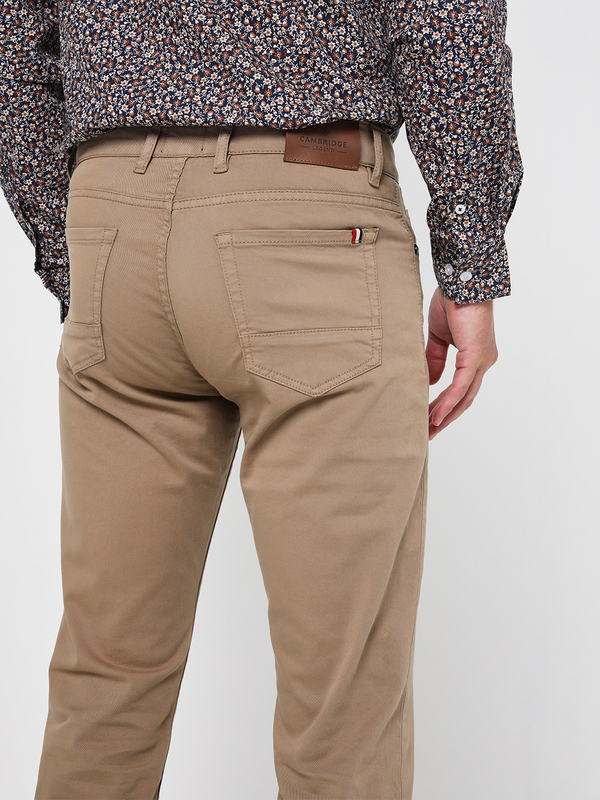 CAMBRIDGE LEGEND Pantalon 5 Poches En Coton Stretch Beige Photo principale