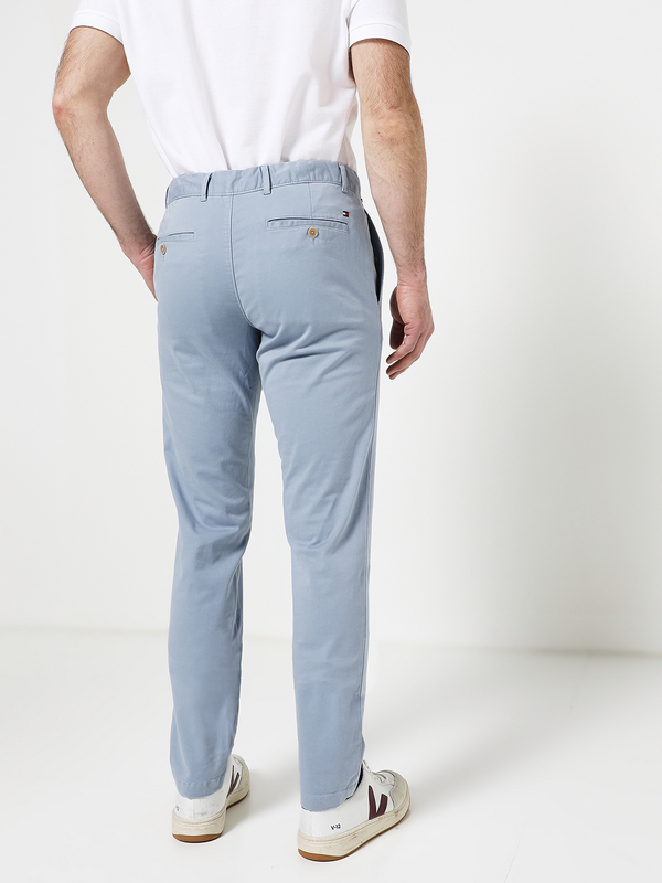 TOMMY HILFIGER Pantalon Chino Slim En Coton Stretch Bleu ciel Photo principale