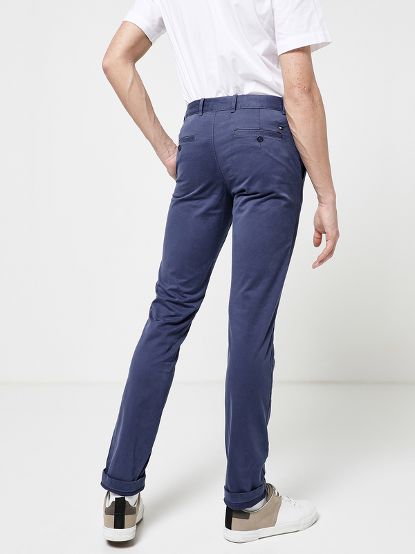 TOMMY HILFIGER Pantalon Chino Slim En Coton Stretch Bleu Photo principale