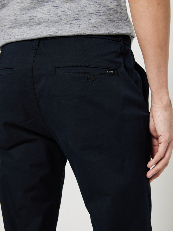ESPRIT Pantalon Slack En Coton Stretch Noir Photo principale