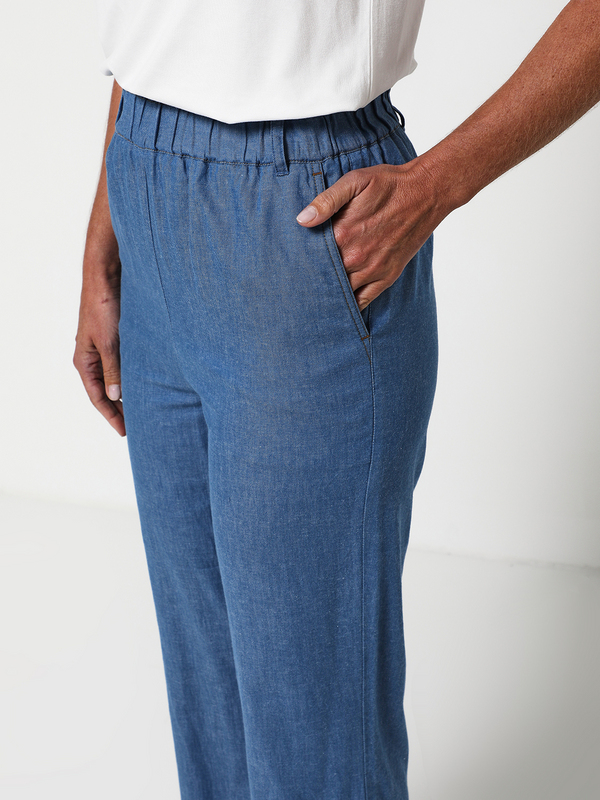 DIANE LAURY Pantalon Fluide Taille lastique Bleu Photo principale