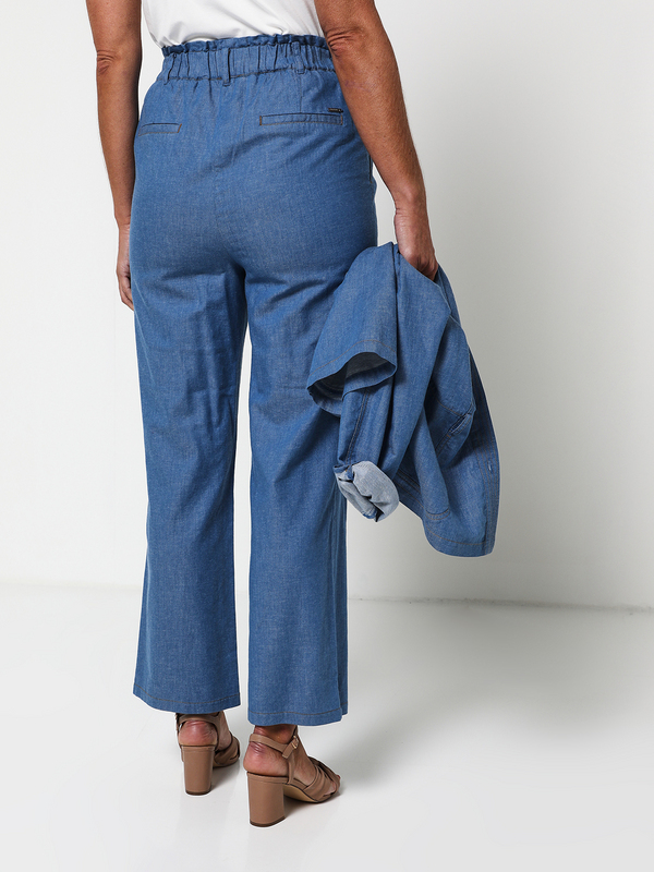 DIANE LAURY Pantalon Fluide Taille lastique Bleu Photo principale