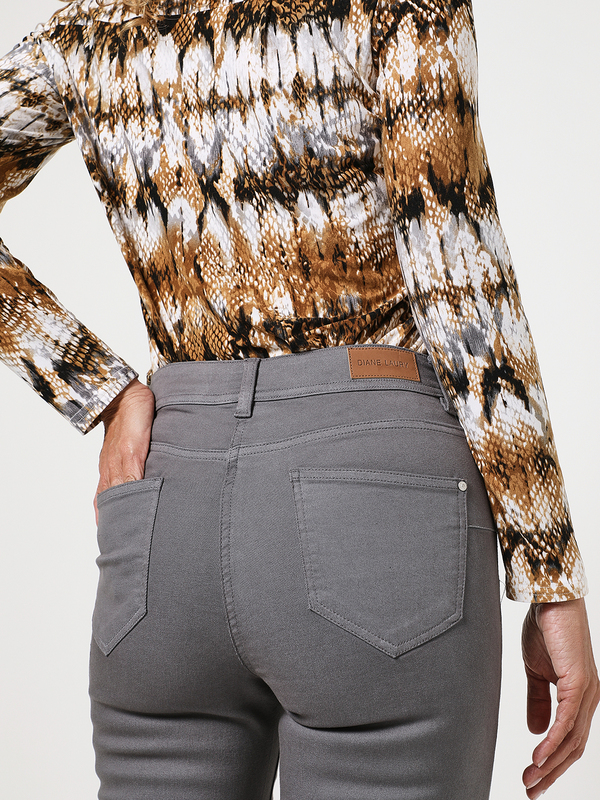 DIANE LAURY Pantalon Stretch Coupe Droite Taille Haute Gris Photo principale