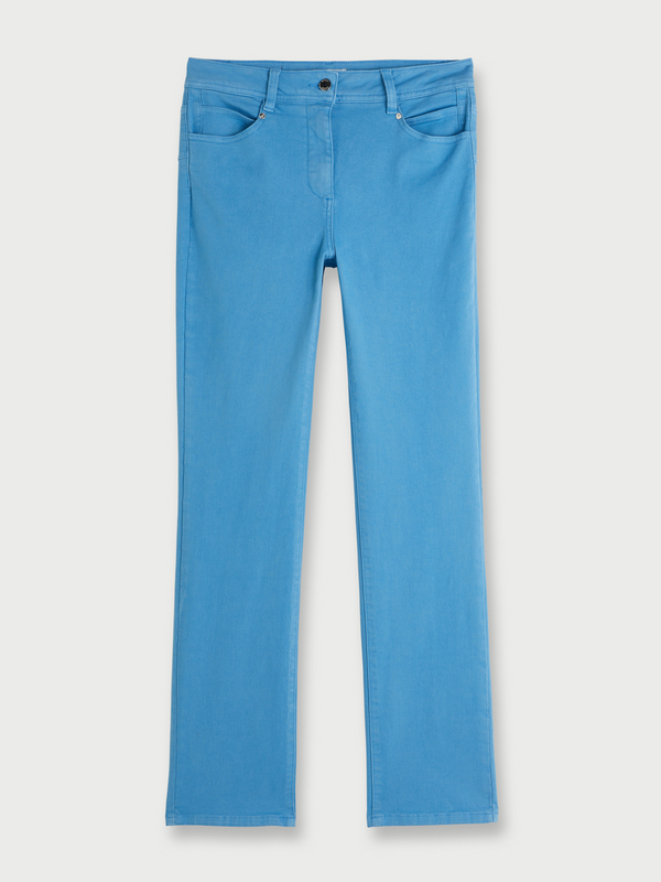 DIANE LAURY Pantalon Extensible 5 Poches, Coupe Droite Bleu Photo principale