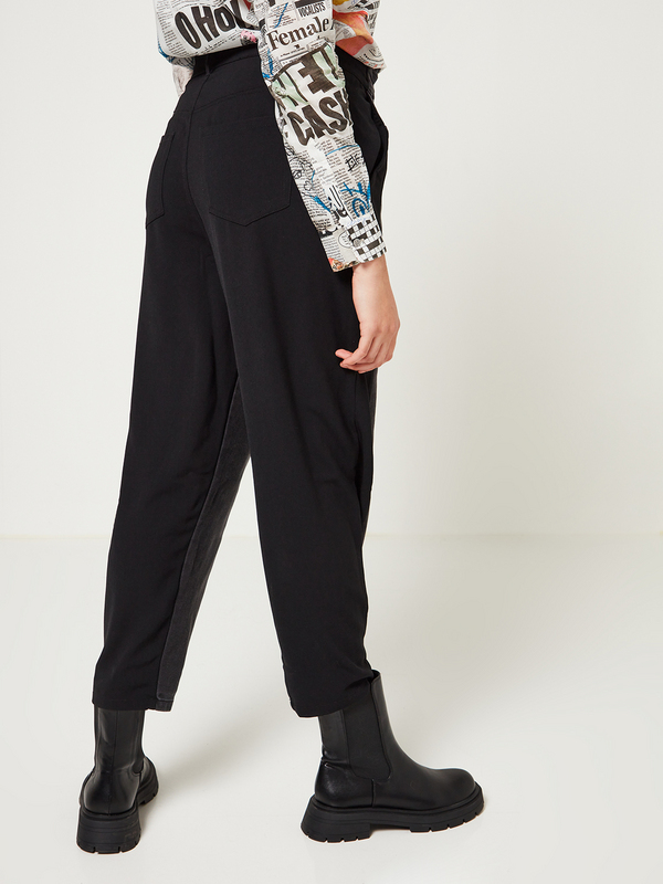 DESIGUAL Pantalon Carotte Bimatire Noir Photo principale
