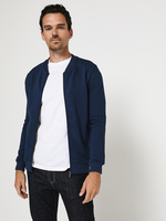 ODB Sweat-shirt Zipp, Molleton Tiss Zigzag Bleu Canard