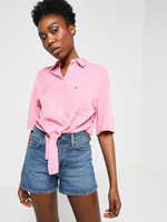 TOMMY JEANS Chemise Cropped Unie Pans  Nouer Rose